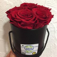 Foto Scatola di 5 rose rosse