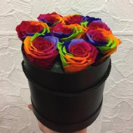 Scatola di 8 rose colorate